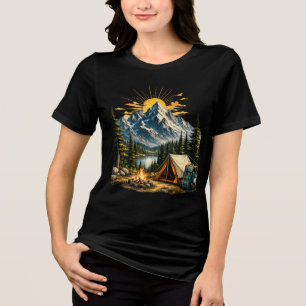 Berg-Camping-Abenteuer-Sonnenuntergang-Natur-T-Shi Tri-Blend Shirt