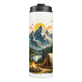 Berg-Camping-Abenteuer Sonnenuntergang Natur Thermosbecher