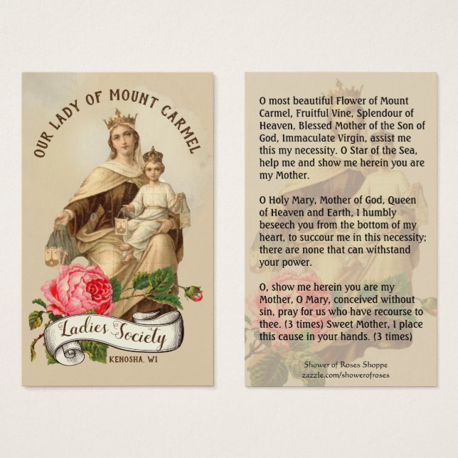 Berg Carmel Jesus scapular Religious Gebet (Vorne & Hinten)