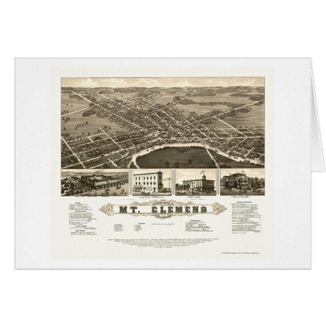 Berg Clemens, panoramische Karte MI - 1882 (Vorderseite (Horizontal))