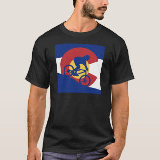 Berg, der Colorado-Flagge radfährt T-Shirt