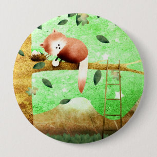 Berg des roten Pandas - Knopf-Abzeichen Button