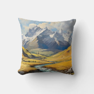 Berg eines schönen Alpenherbes Kissen