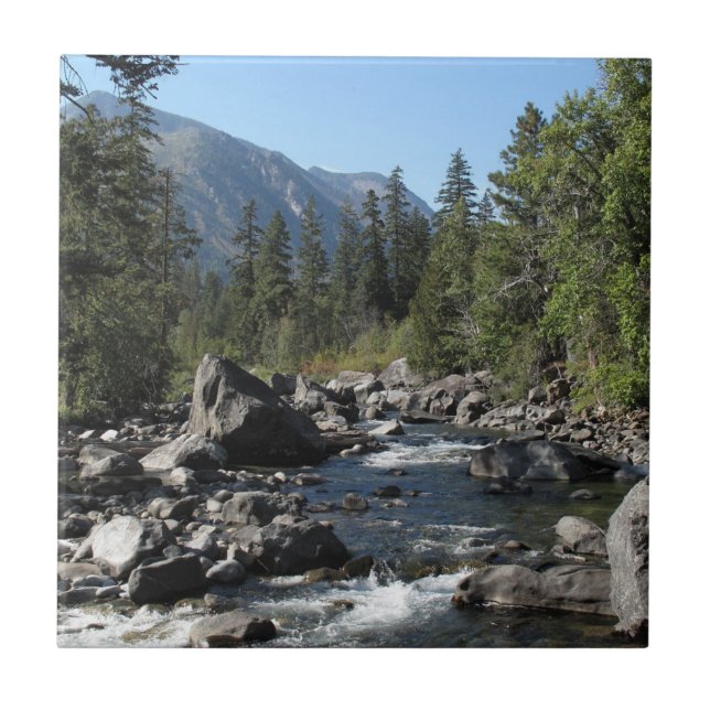 Berg Fluss Rugged Landschaft Fliese (Vorderseite)