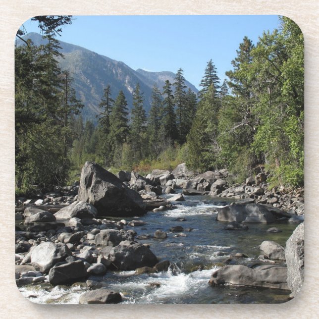 Berg Fluss Rugged Landschaft Getränkeuntersetzer (Vorderseite)