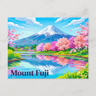 Berg Fuji (Fujisan) mit Kirschblüten Japan Postkarte