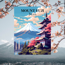 Berg Fuji, Japan Reiseillustration