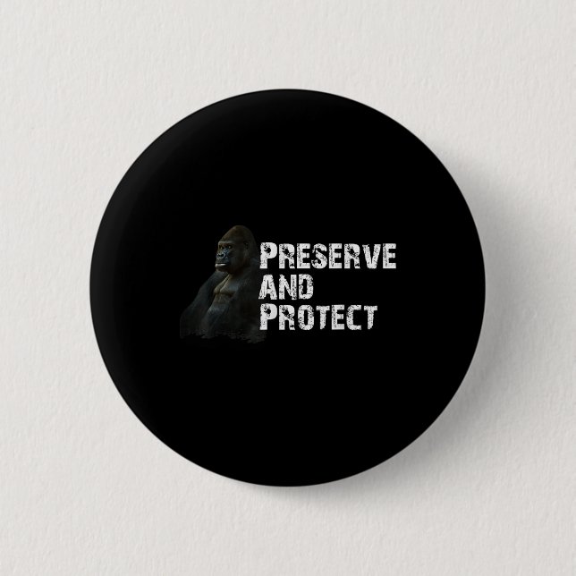 Berg-Gorilla Umweltschutz Conserva Button (Vorderseite)