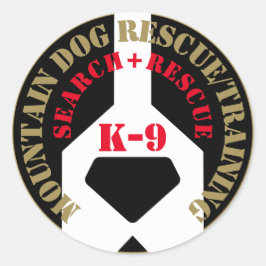 Berg-Hunde-Rettung/Training K-9 Runder Aufkleber