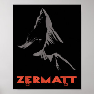 Berg in Zermatt, Wallis, Schweiz Poster