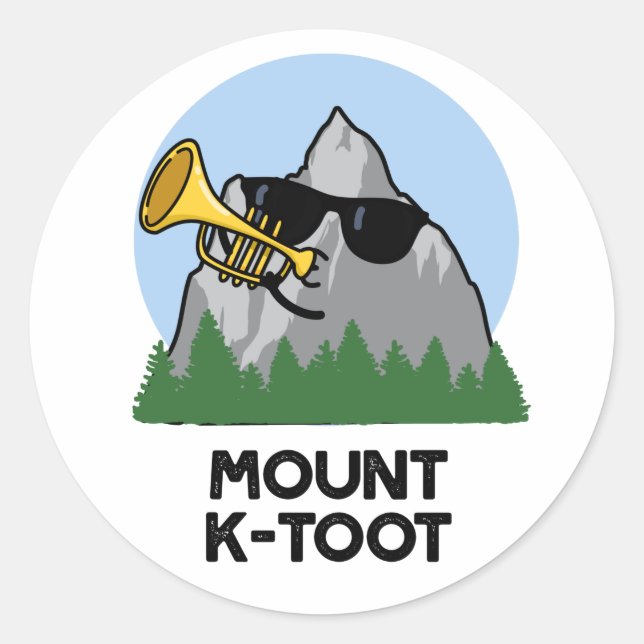 Berg K-Toot Funny Mountain Pub Runder Aufkleber (Vorderseite)