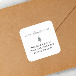 Berg Lass Abenteuer Rücksendeadresse Quadratischer Aufkleber