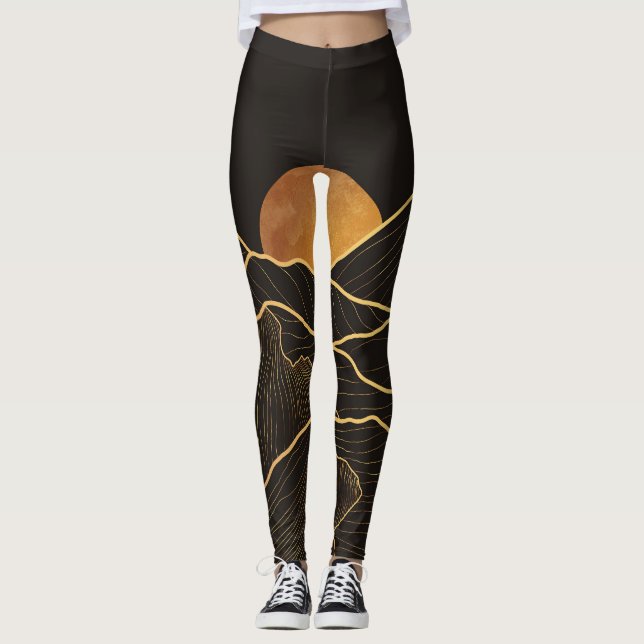 Berg Luxus: Goldene Linie Elegante Leggings (Vorderseite)