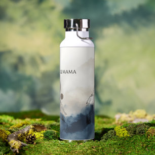 Berg Mama Into the Wild Minimalist Natur Grafik Trinkflasche