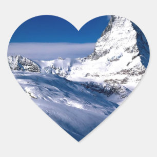 Berg Matterhorn Wallis die Schweiz Herz-Aufkleber
