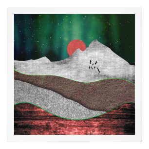 Berg Nordlichter Fotodruck