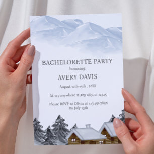 Berg oder Hütte oder Campingplatz Bachelorette Woc Einladung