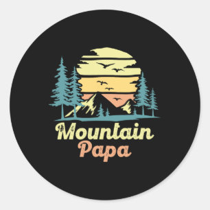 Berg Papa Camping Wandern Vater Abenteuer Vatertag Runder Aufkleber