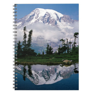 Berg Rainier in einer Bergbahn Notizblock