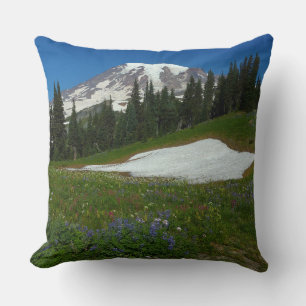 Berg Rainier, Wildblumen und Schnee Kissen