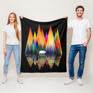 BERG REGENBOGEN BÄR FLEECEDECKE