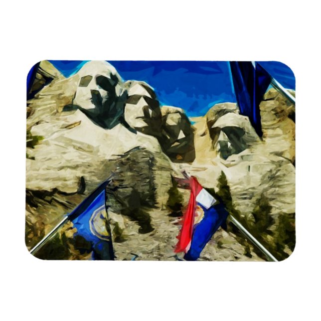 Berg Rushmore aus der Halle der Staaten Abstrakt Magnet (Horizontal)