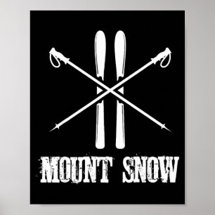 Berg Schnee Skifahren Skifahrer Skistöcke nordisch Poster