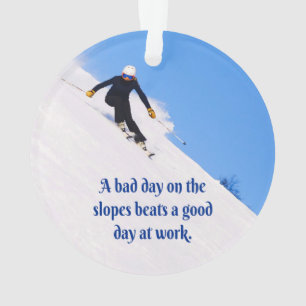 Berg-Skipisten Frische Snow Herbst Skifahren Funny Ornament