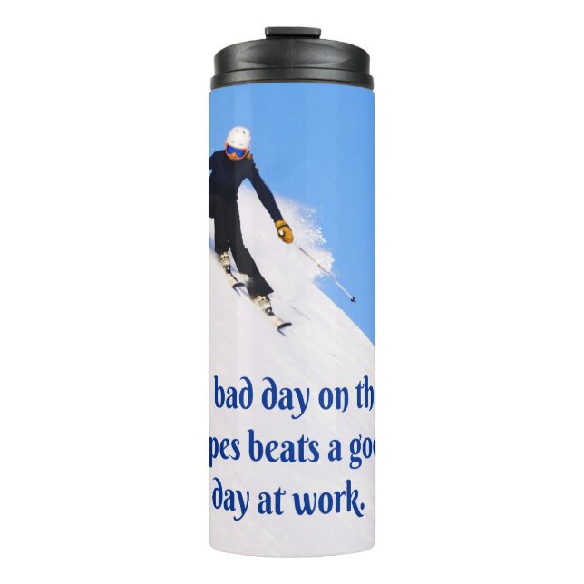 Berg-Skipisten Frische Snow Herbst Skifahren Funny Thermosbecher (Vorderseite)