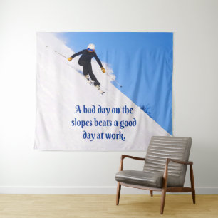 Berg-Skipisten Frische Snow Herbst Skifahren Funny Wandteppich