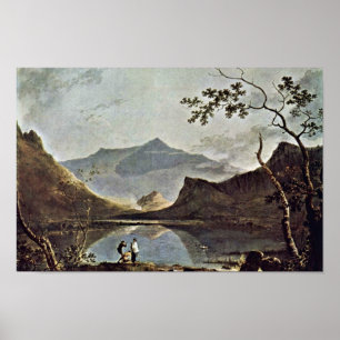 Berg Snowdon von Llyn Nantlle gesehen durch Wilson Poster
