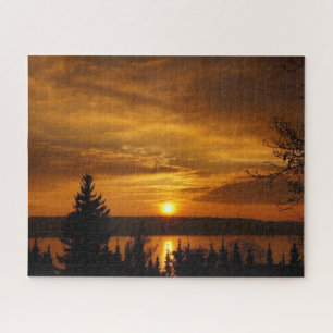 Berg-Sonnenuntergangs-Puzzle