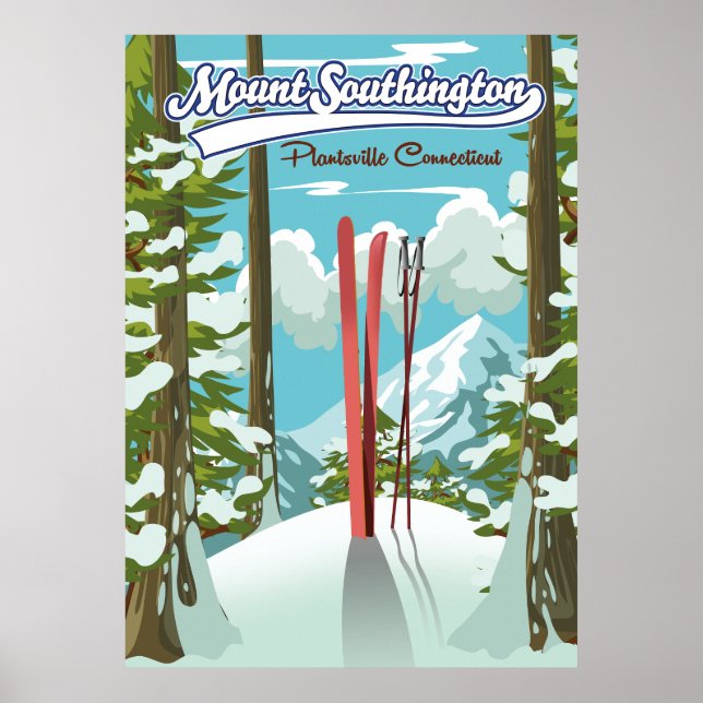 Berg Southington plantsville, Connecticut Ski Poster (Vorne)