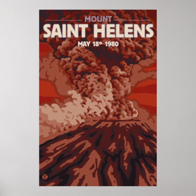 Berg St. Helens - Explosion - Reiseplakat Poster (Vorne)