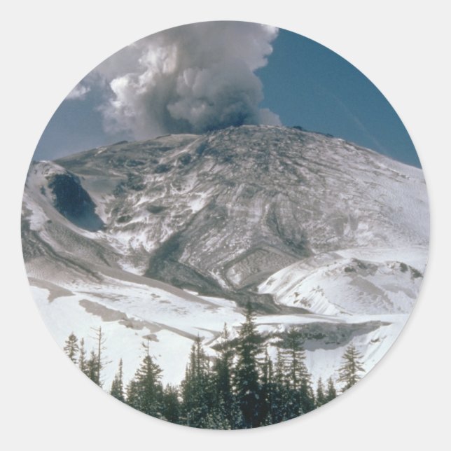 Berg St. Helens - Vor der Eruption Runder Aufkleber (Vorderseite)