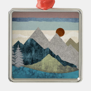 Berg Streifen Sky Ornament Aus Metall