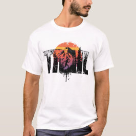 Berg Trail Runner Typografie Kunst T-Shirt