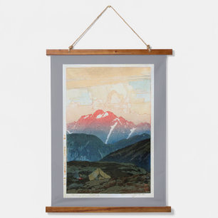 Berg Tsurugi, Hiroshi Yoshida, Holzschnitt Wandteppich Mit Holzrahmen