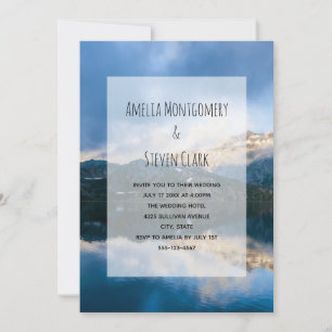 Berg- und See-Szenen-Natur-Hochzeit Einladung