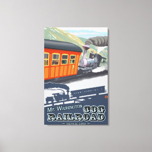 Berg Washington, neue HampshireCog Eisenbahn Leinwanddruck