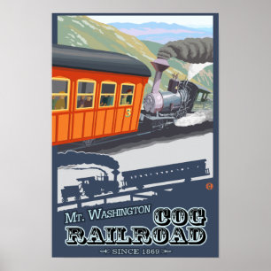 Berg Washington, neue HampshireCog Eisenbahn Poster