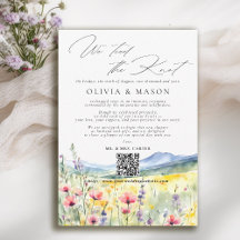 Berg-Wildblumen-Elopement-Hochzeitsankündigung