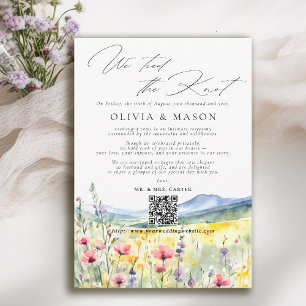 Berg-Wildblumen-Elopement-Hochzeitsankündigung Einladung