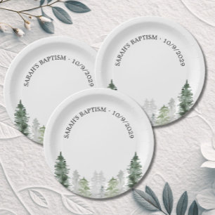 Berg Winter Tauf-Papierteller Pappteller