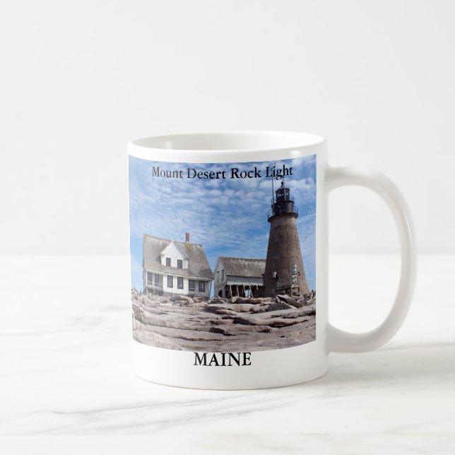 Berg-Wüsten-Felsen-Leuchtturm, Maine-Tasse Kaffeetasse (Rechts)