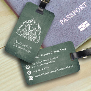 Bergabenteuer beginnt Grüne Halbpension Reisen Gepäckanhänger