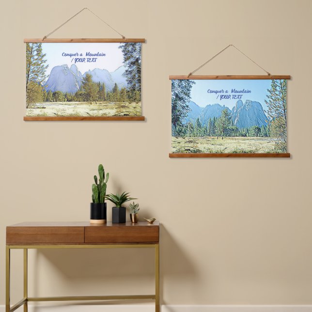 Bergalpen Nature Sky Wood Topped Wall Tapestry Wandteppich Mit Holzrahmen (Asymmetrisch)