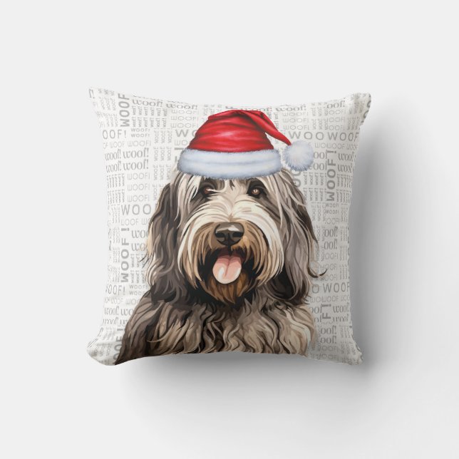 Bergamasco Dog Watercolor Kissen (Vorderseite)