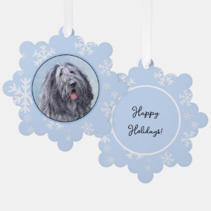 Bergamasco-Schäferhund-Gemälde - Süßes Original-Hu Ornament Karte