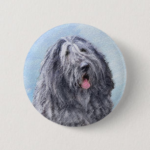 Bergamasco Sheepdog Malerei - Niedlicher Original  Button